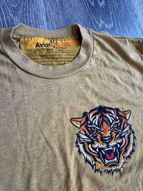 Aviator Nation Tee with Tiger Chest Patch AZ0516